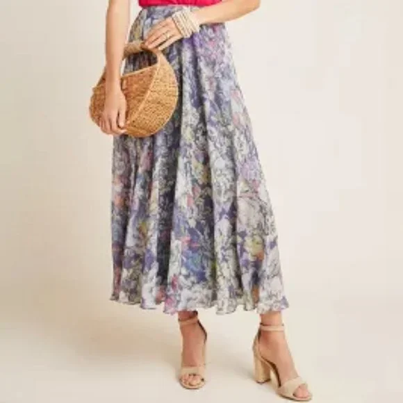 Anthropologie Miele Floral Midi Skirt